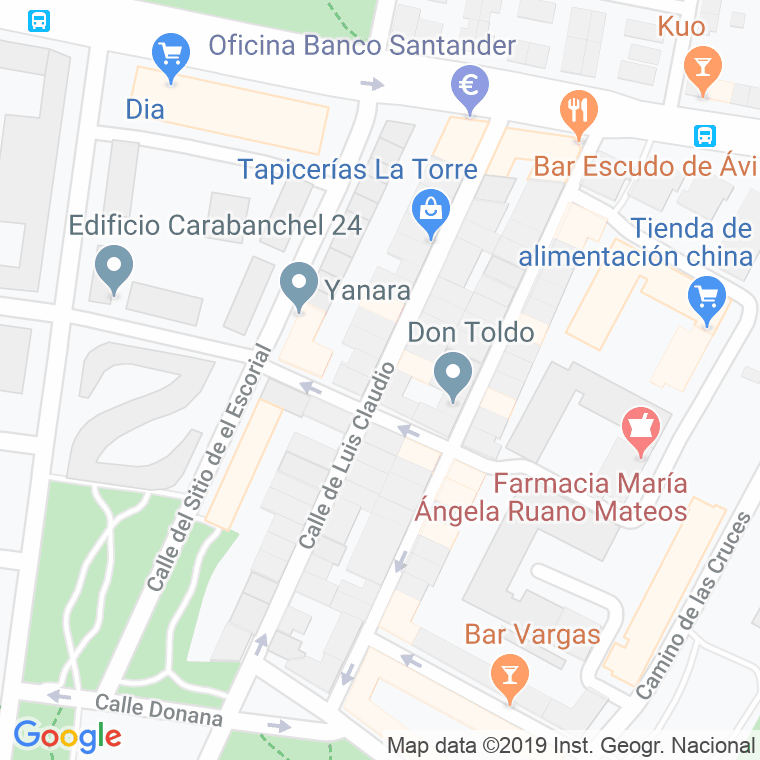 Código Postal calle Luis Claudio en Madrid