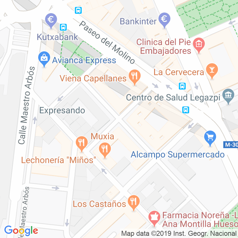 Código Postal calle Frigiliana en Madrid