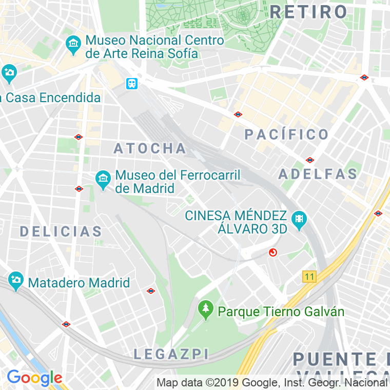 Código Postal calle Mendez Alvaro, avenida (Impares Del 1 Al 83)  (Pares Del 2 Al 80) en Madrid