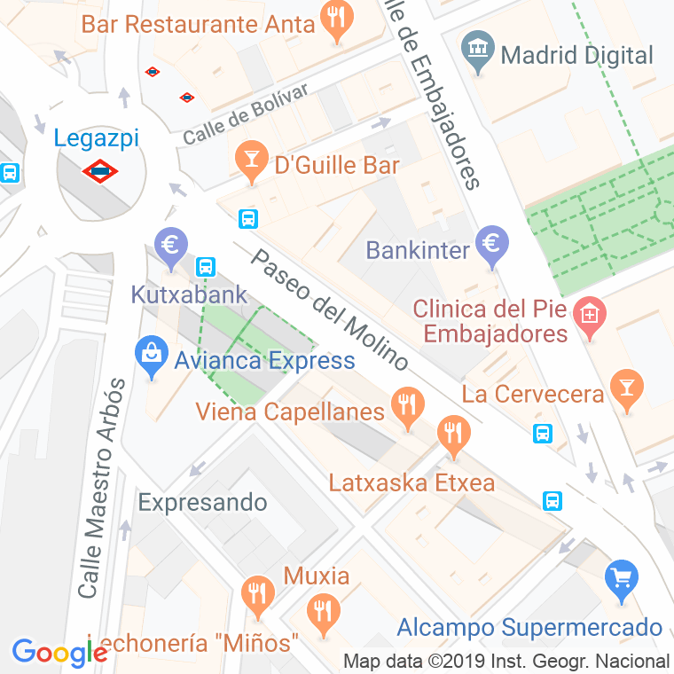 Código Postal calle Molino, paseo (Impares Del 1 Al Final)  (Pares Del 2 Al Final) en Madrid