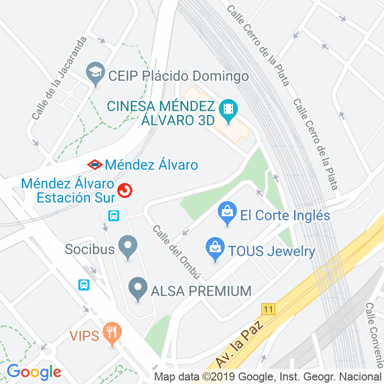 Código Postal calle Ombu en Madrid