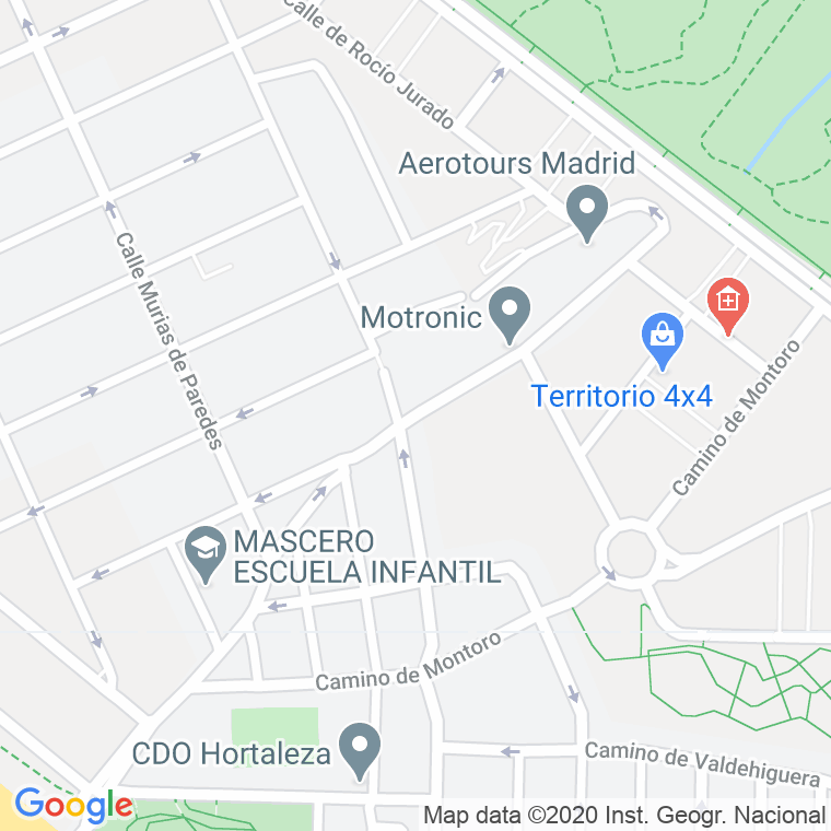 Código Postal calle Burgos, Viejo, camino en Madrid