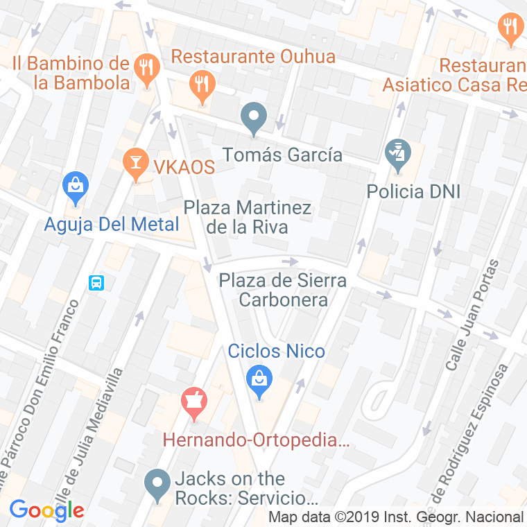 Código Postal calle Martinez De La Riva, plaza (Impares Del 1 Al Final)  (Pares Del 2 Al Final) en Madrid
