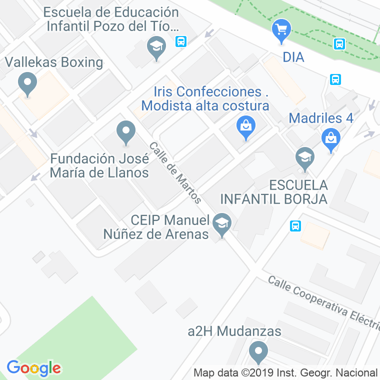 Código Postal calle Martos en Madrid