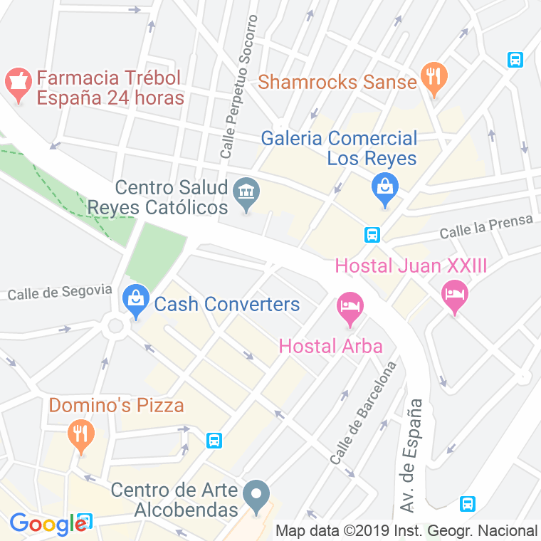 Código Postal calle Henry Dunnat, plaza en Alcobendas y La Moraleja