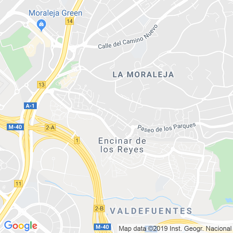 Código Postal calle Parques, De Los, paseo en Alcobendas y La Moraleja