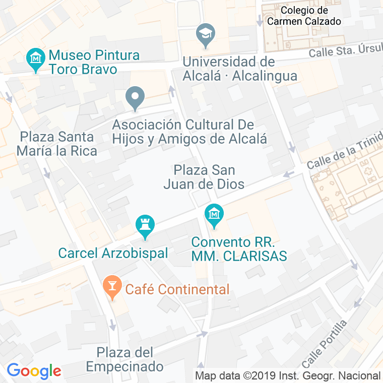 Código Postal calle San Juan De Dios, plaza en Alcalá de Henares