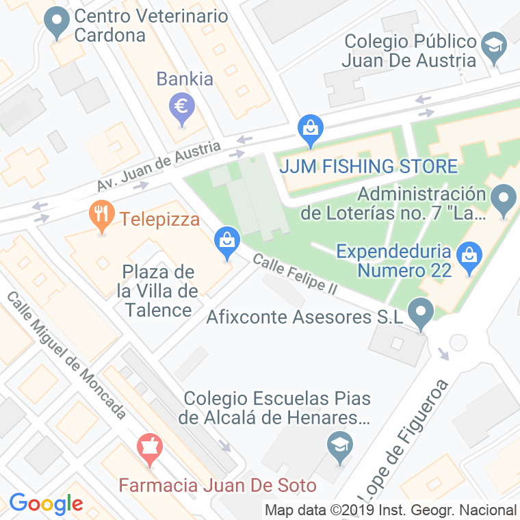 Código Postal calle Felipe Ii en Alcalá de Henares