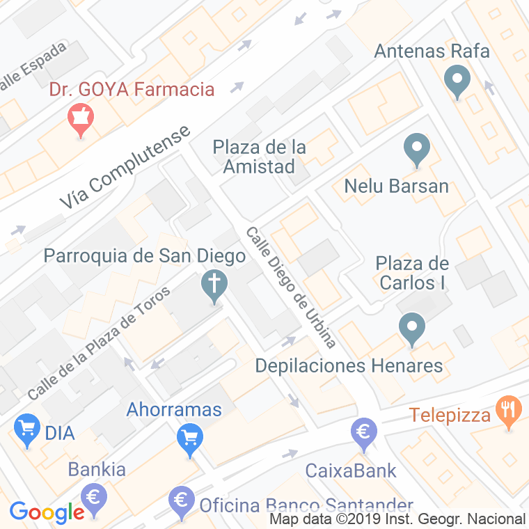 Código Postal calle Diego De Urbina en Alcalá de Henares