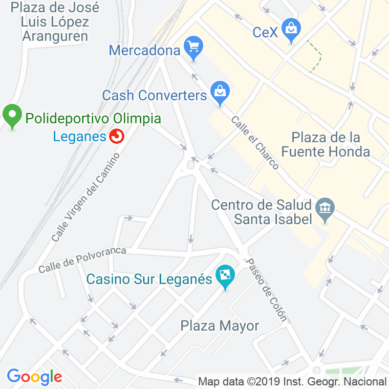 Código Postal calle Nuestra Señora De La Esperanza en Leganés