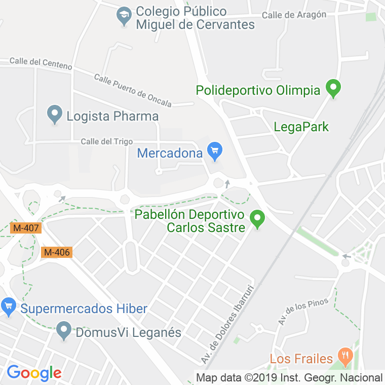 Código Postal calle Camino De Polvoranca en Leganés