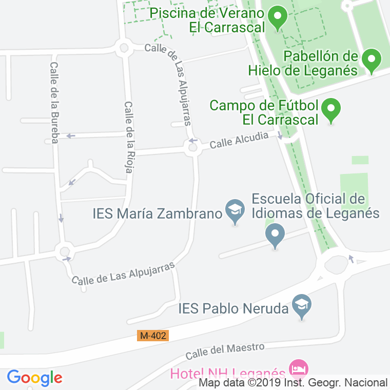 Código Postal calle Alpujarras en Leganés