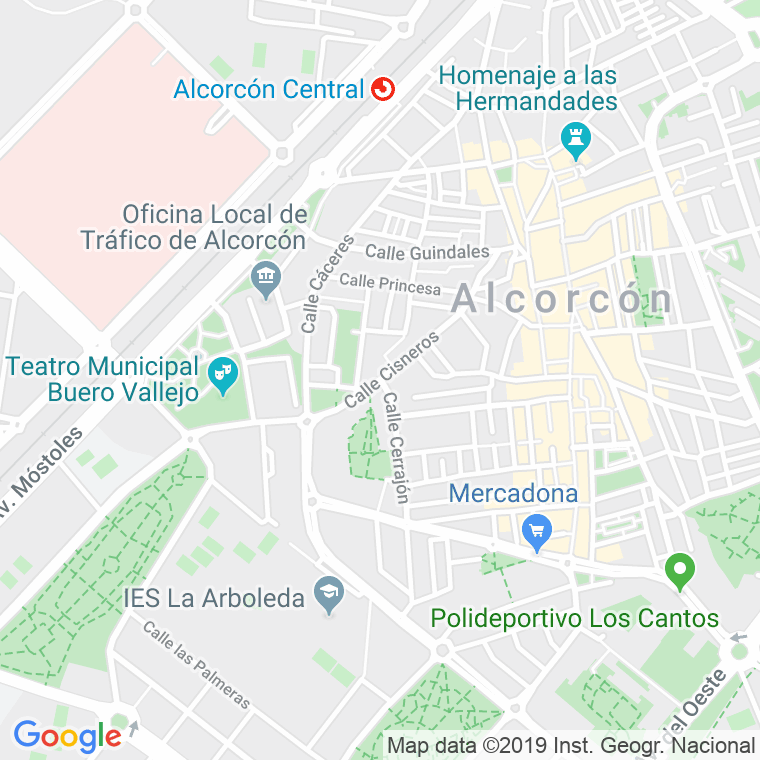 Código Postal calle Cisneros   (Impares Del 37 Al Final)  (Pares Del 24 Al Final) en Alcorcón