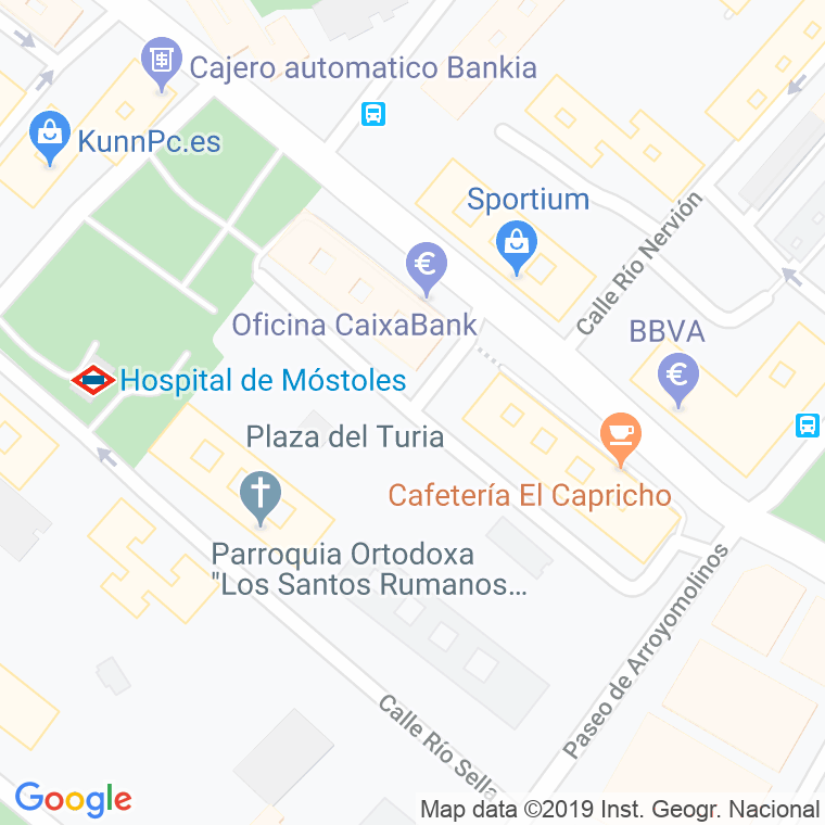 Código Postal calle Turia, Del, plaza en Móstoles