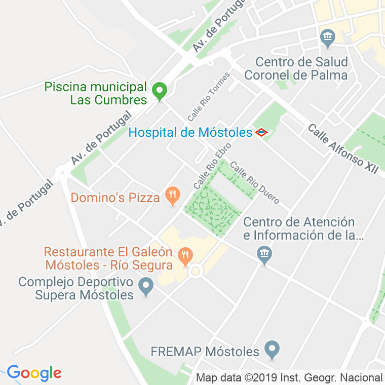 Código Postal calle Rio Ebro en Móstoles