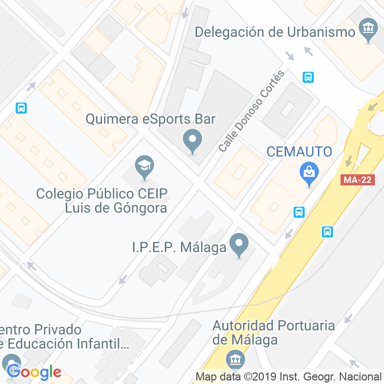 Código Postal calle Donoso Cortes en Málaga