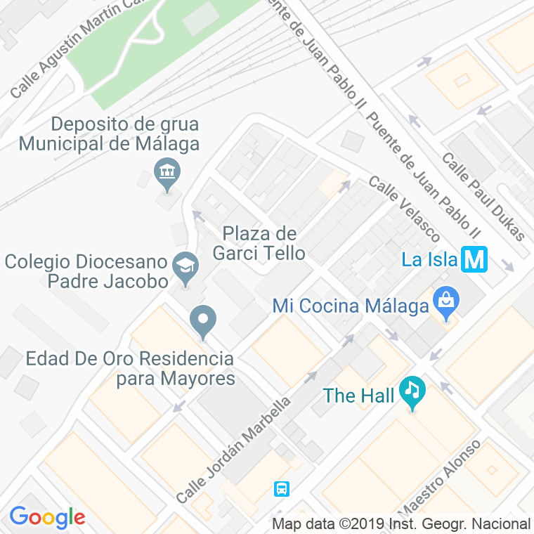 Código Postal calle Garci Tello en Málaga