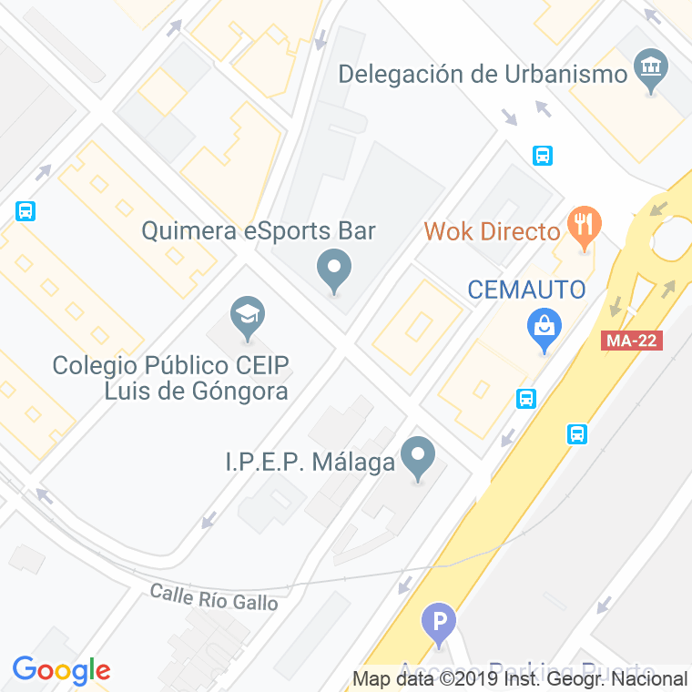 Código Postal calle Gongora en Málaga
