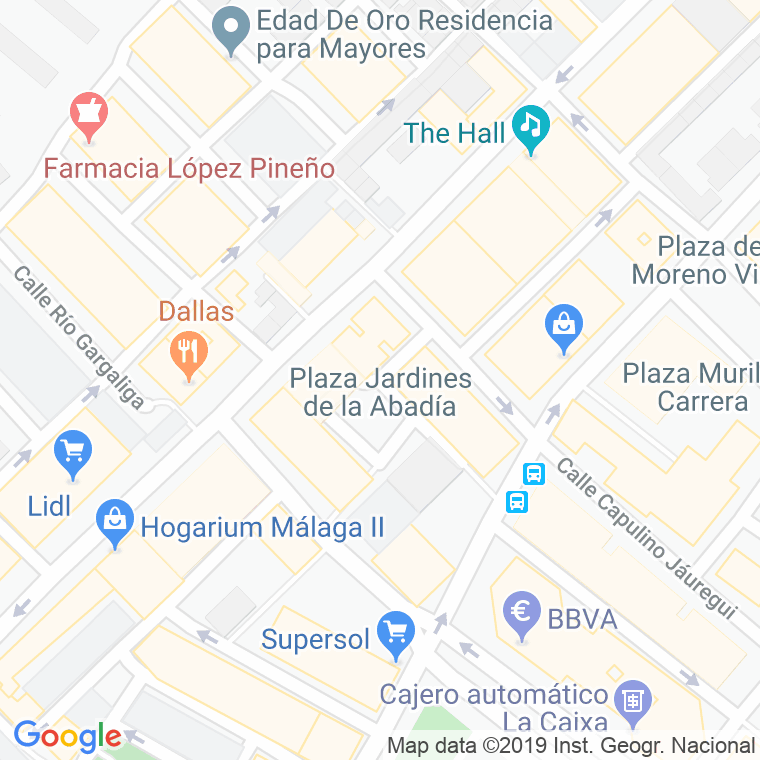 Código Postal calle Jardin De La Abadia, plaza en Málaga