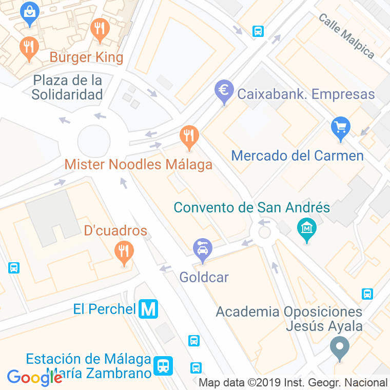 Código Postal calle Mendivil, pasaje en Málaga