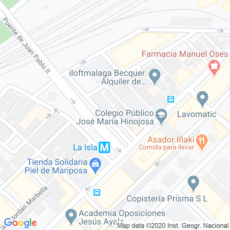 Código Postal calle Moncada en Málaga
