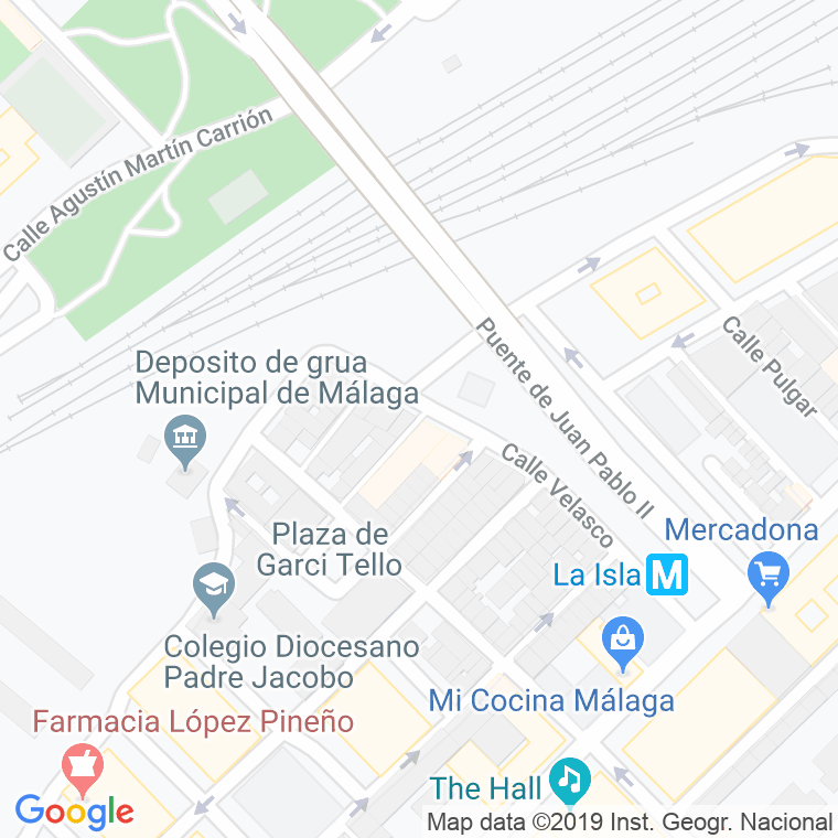 Código Postal calle Montesa, pasaje en Málaga