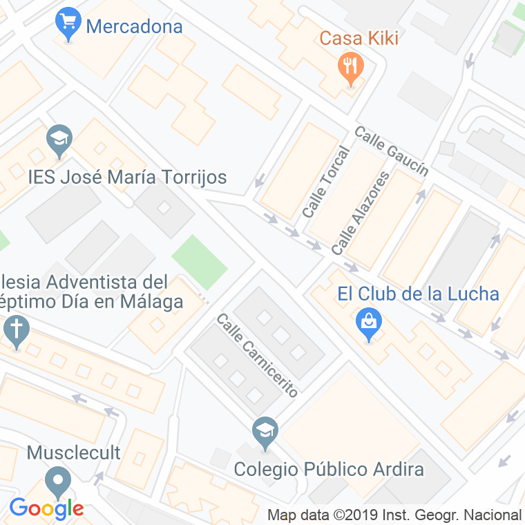 Código Postal calle Alcalde Joaquin Alonso en Málaga