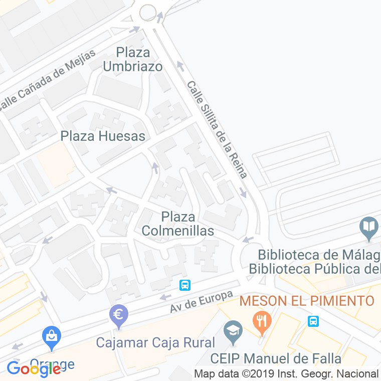 Código Postal calle Begoñana en Málaga