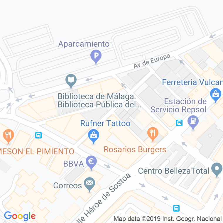 Código Postal calle Cedron en Málaga