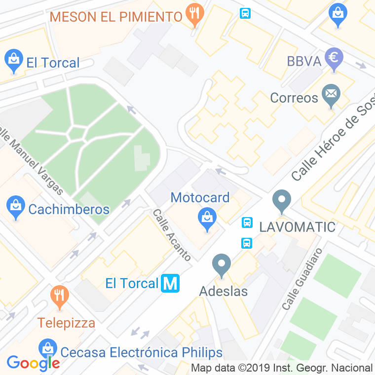 Código Postal calle Guindaleta en Málaga