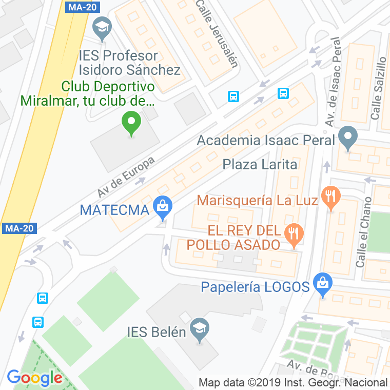 Código Postal calle Antonio Gaudi, avenida en Málaga