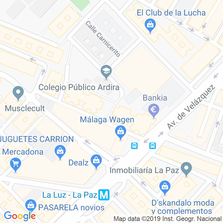 Código Postal calle Avicena, plaza en Málaga