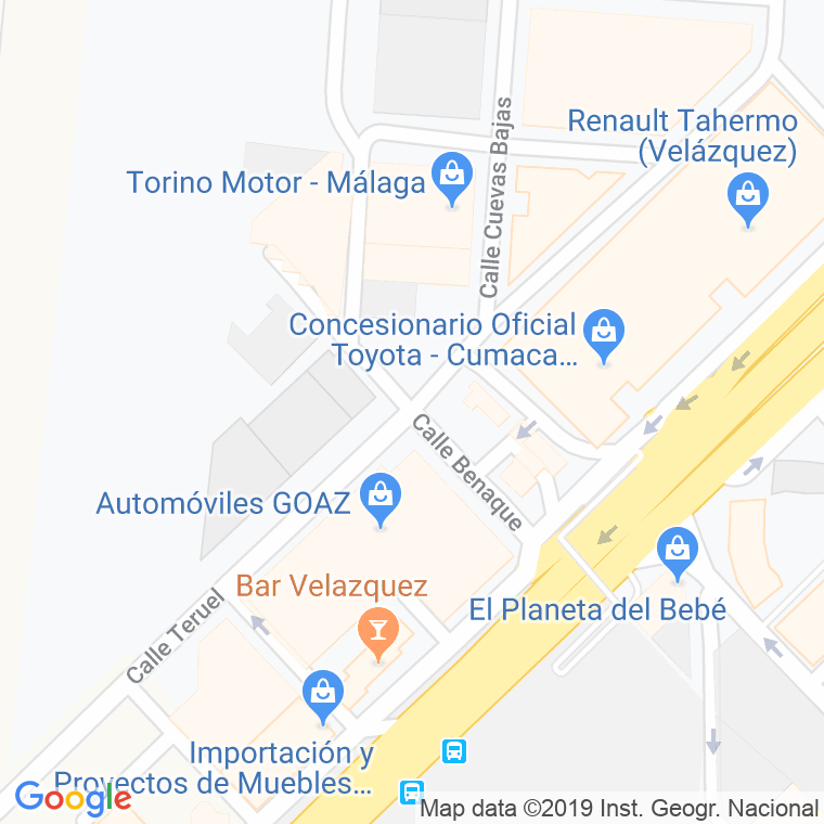 Código Postal calle Benaque en Málaga