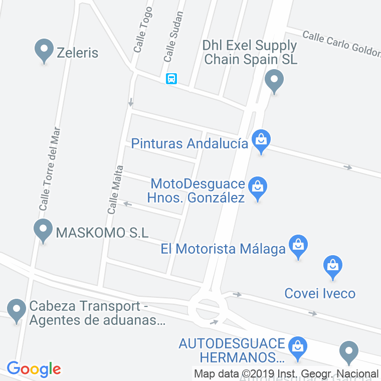 Código Postal calle Bulgaria en Málaga