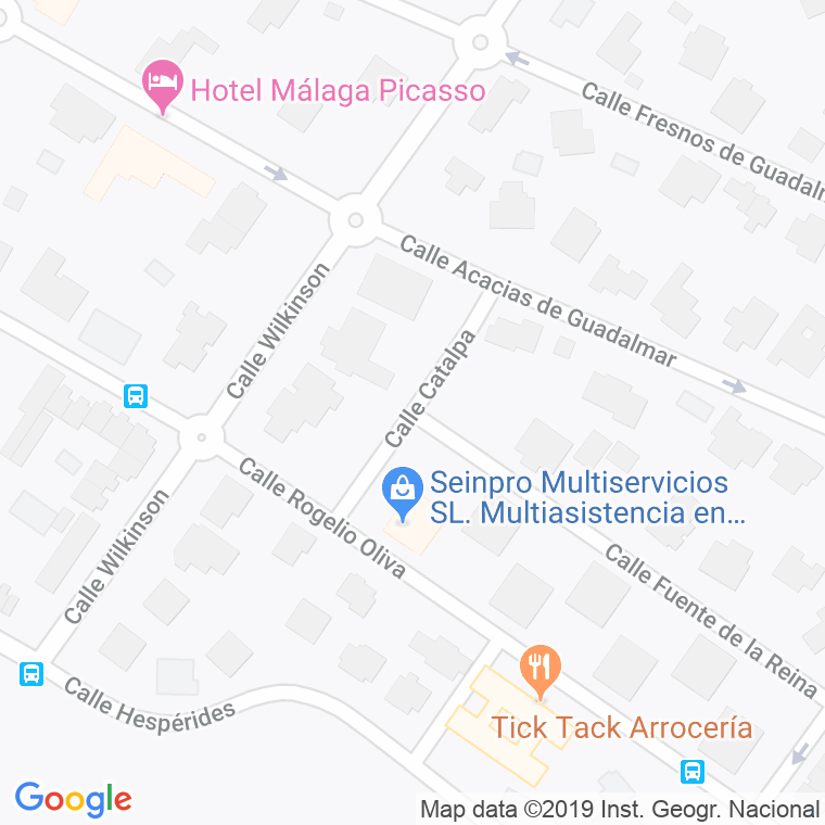 Código Postal calle Catalpa en Málaga