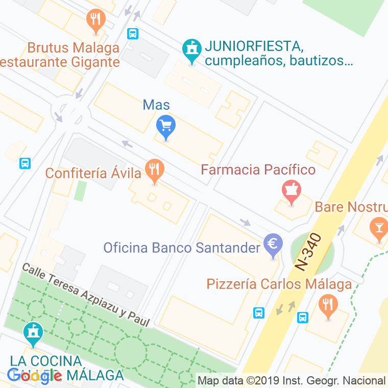 Código Postal calle Chupa, De La, carril en Málaga