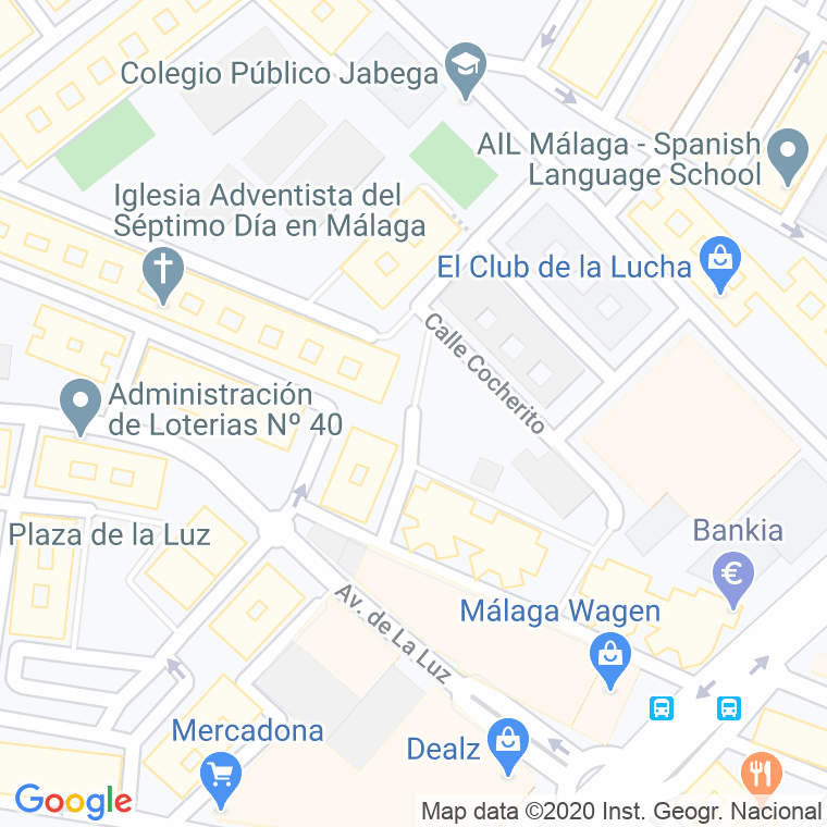 Código Postal calle Cuchares en Málaga
