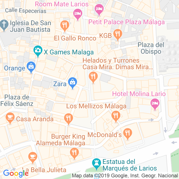 Código Postal calle Marques De Larios   (Pares Del 2 Al Final) en Málaga