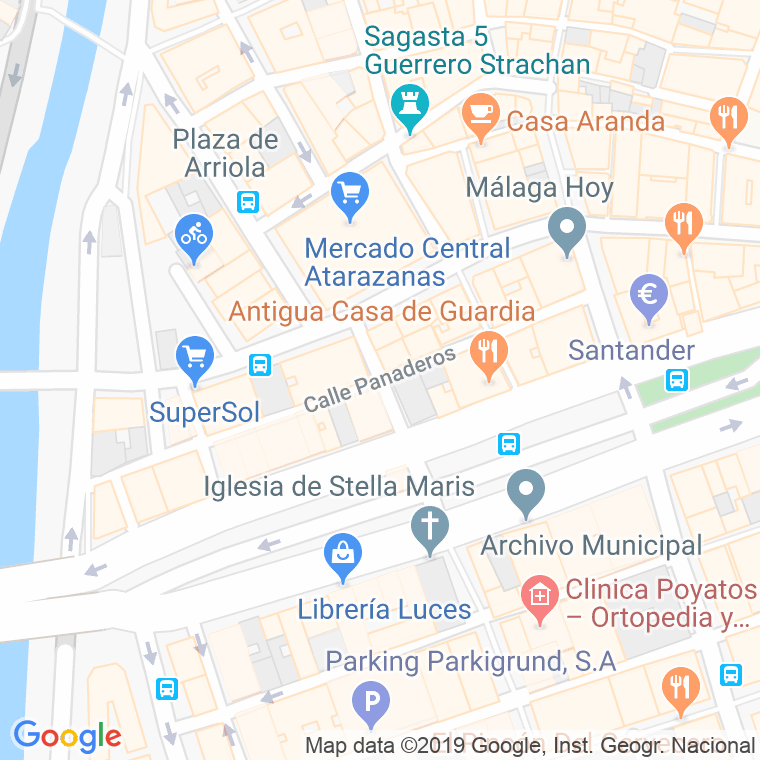 Código Postal calle Panaderos en Málaga