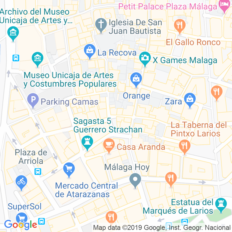 Código Postal calle Zapateros en Málaga
