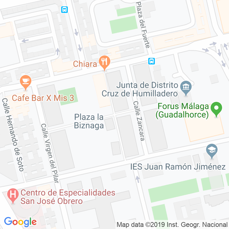 Código Postal calle Biznaga, plaza (Impares Del 1 Al Final)  (Pares Del 2 Al Final) en Málaga