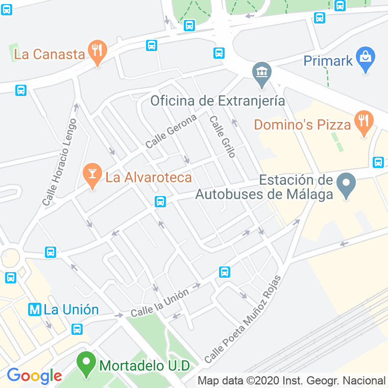 Código Postal calle Calderon Y Cubero, pasaje en Málaga