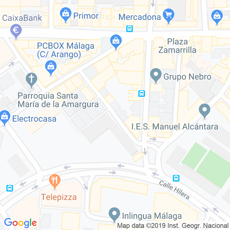 Código Postal calle Blanco Coris en Málaga