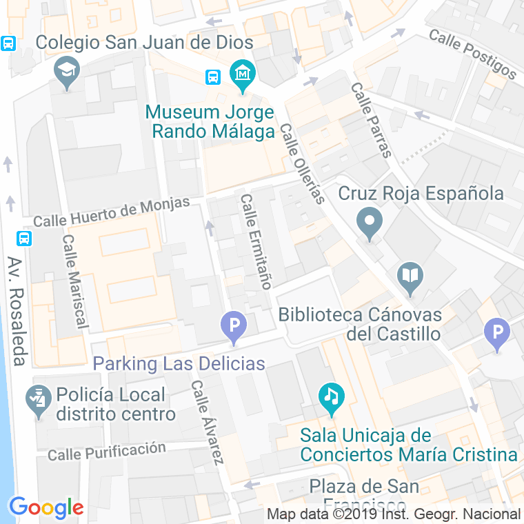 Código Postal calle Ermitaño en Málaga
