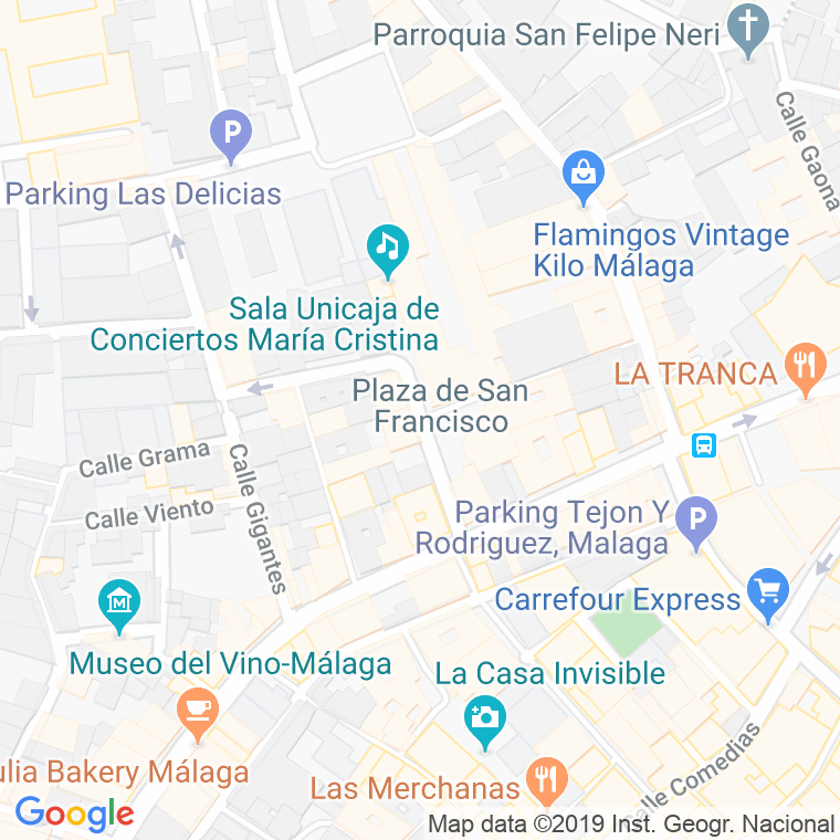 Código Postal calle San Francisco, plaza (Impares Del 1 Al Final)  (Pares Del 2 Al Final) en Málaga