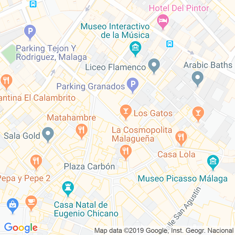 Código Postal calle Uncibay, plaza en Málaga
