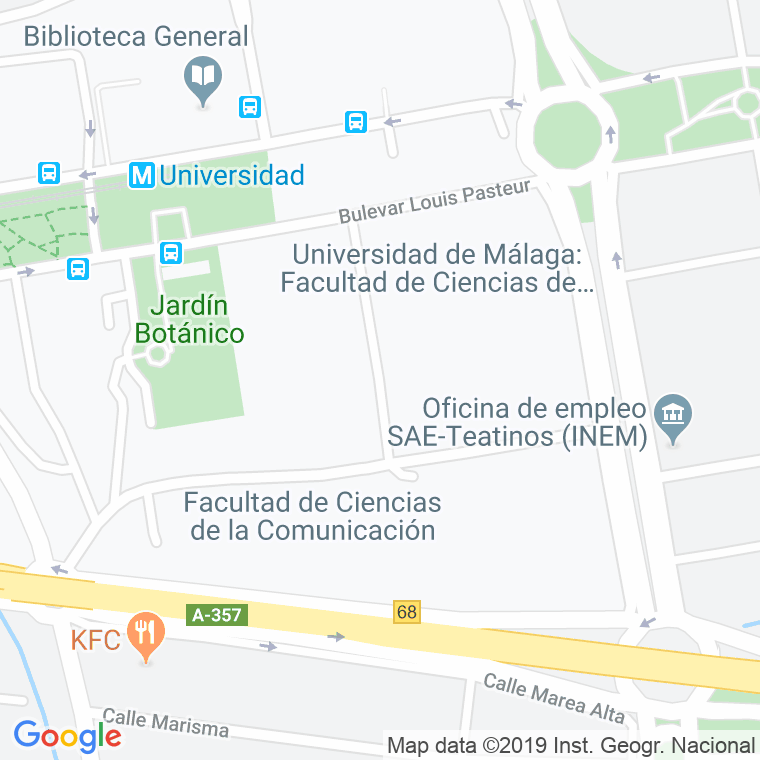 Código Postal calle Albert Einstein en Málaga