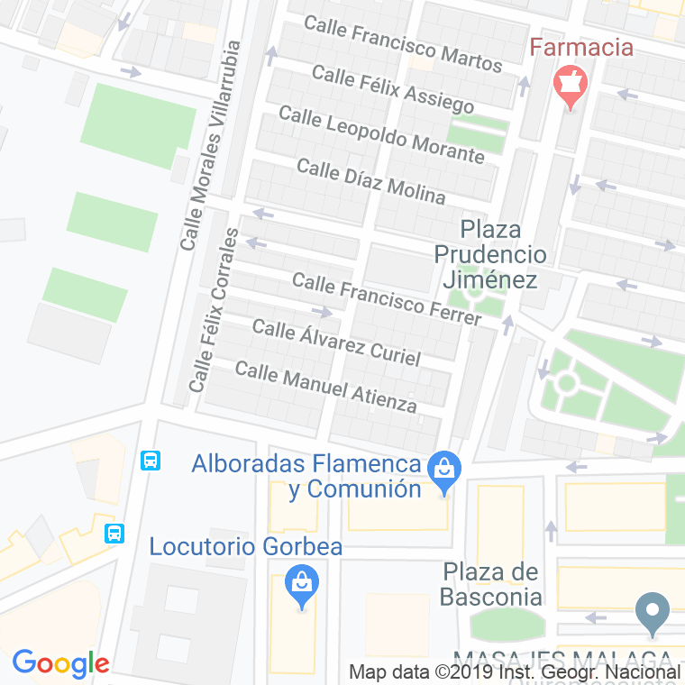 Código Postal calle Alvarez Curiel en Málaga