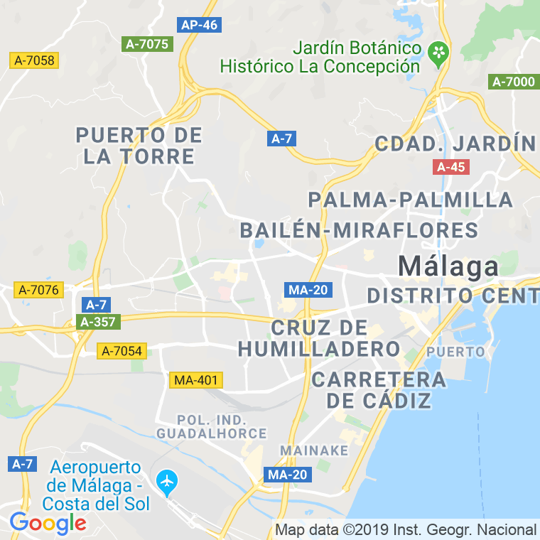Código Postal calle Carpas en Málaga