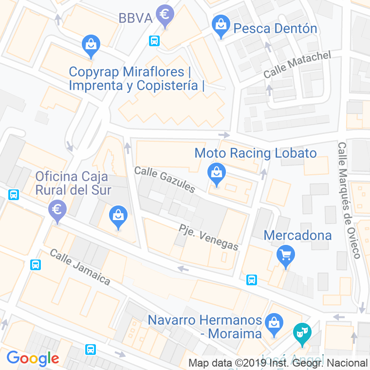 Código Postal calle Gazules en Málaga